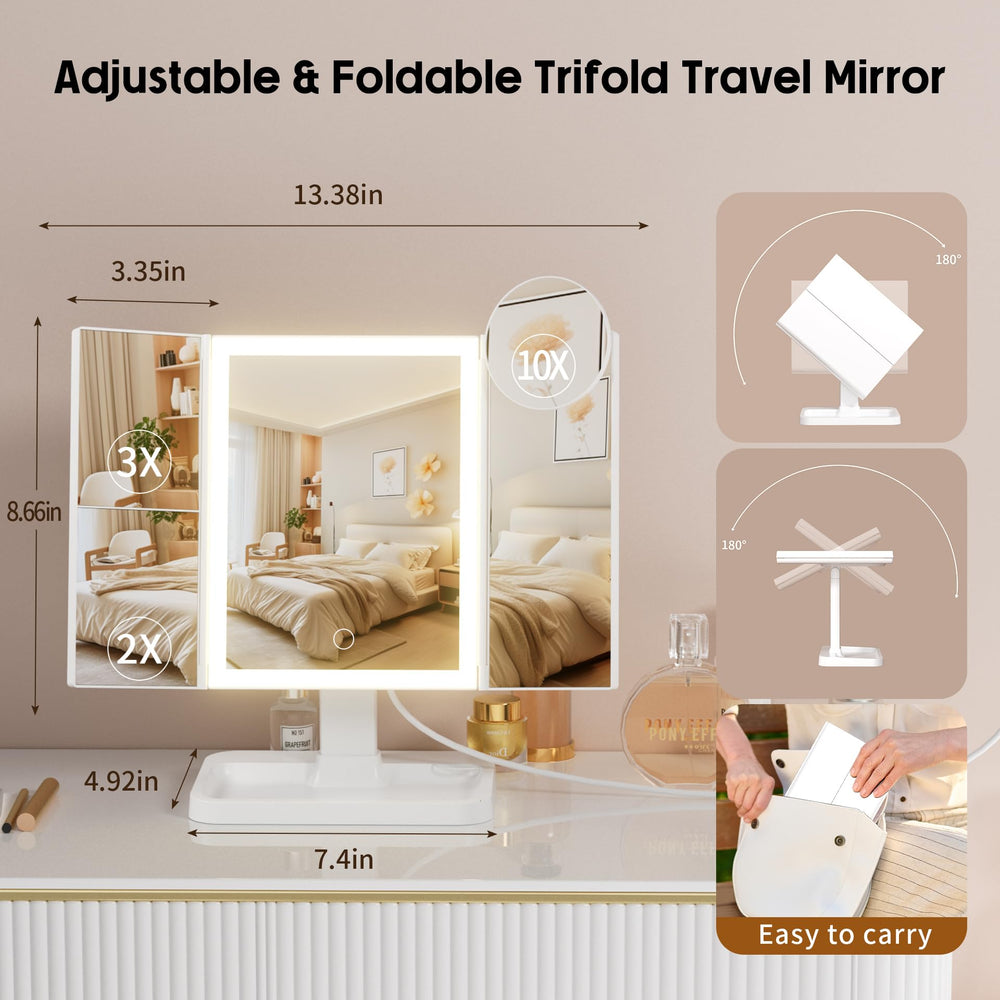FRANO makeup mirror 2x magnification for refined eye and lip makeup