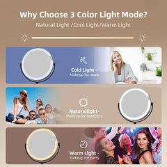 FRANO makeup mirror with 3 color lights for true-color makeup