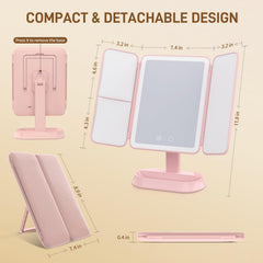 FRANO mirror led-lights-closeup for true-to-life 3-color lighting
