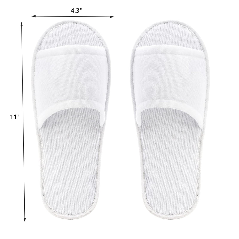 Frcctre open-toe cotton spa slippers highlight comfort for home or travel.