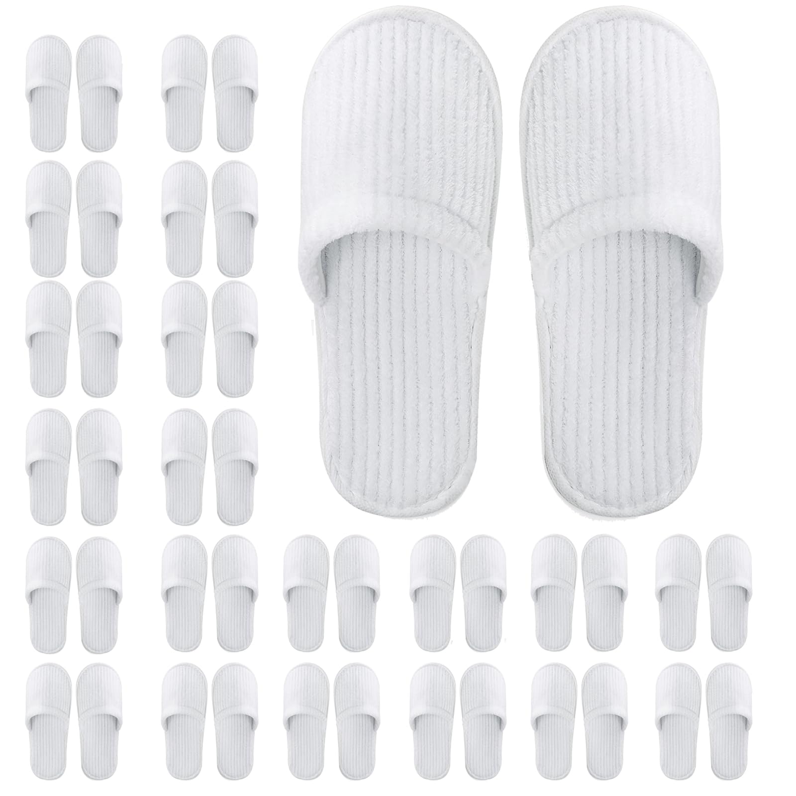Frcctre white disposable slippers pack ready for guest use and travel.