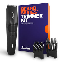 Freebird BeardSeries Trimmer in hand for precise grooming and defined lines.