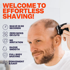 Freebird FlexSeries Pro 360-four-blade system close-up highlighting fast, precise grooming.