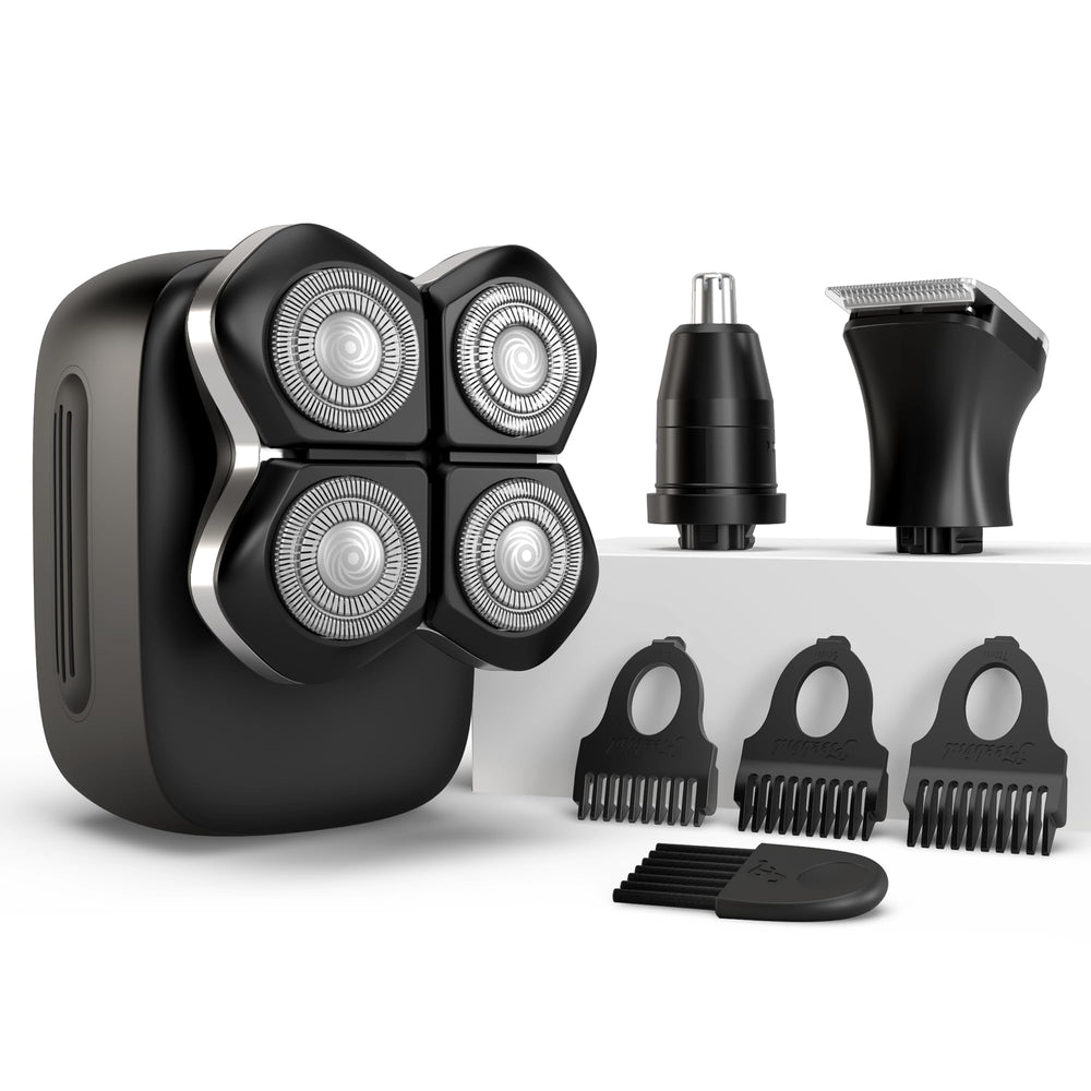 Freebird FlexSeries Pro attachments image with nose trimmer, brush, massager for whole-body care.