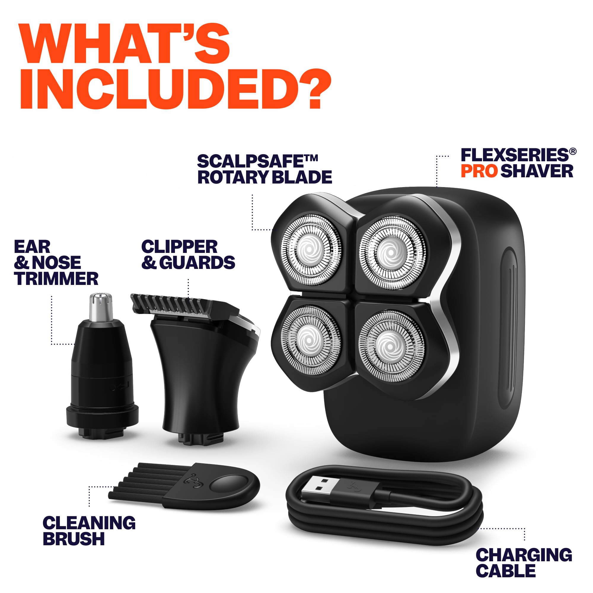 Freebird FlexSeries Pro wet-dry usage image showing versatile shaving in shower or dry.