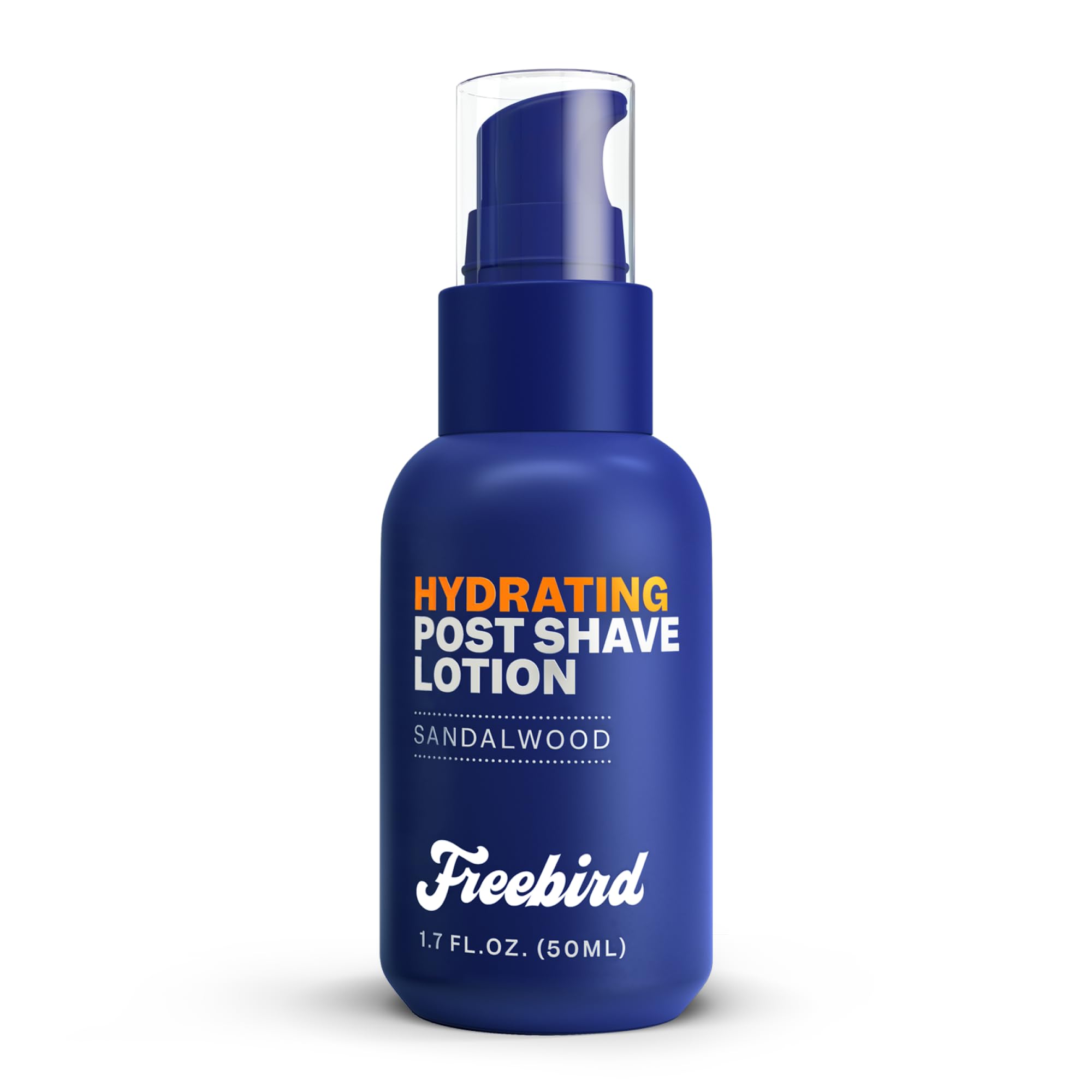 Freebird post shave lotion bottle showing cooling aloe for sensitive skin
