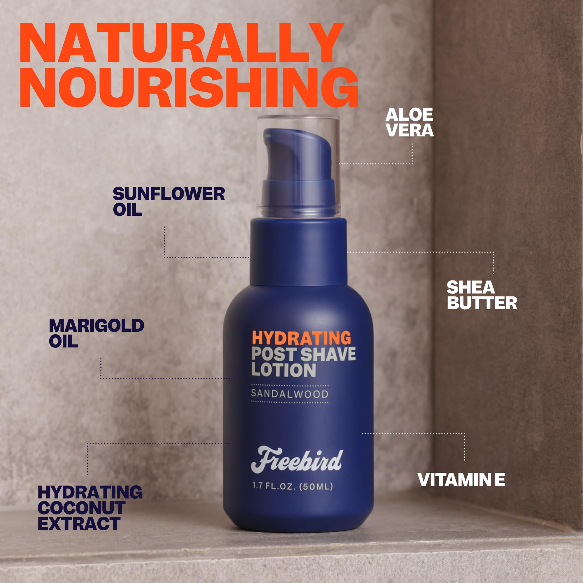 Freebird travel-size 50ml bottle for on-the-go grooming