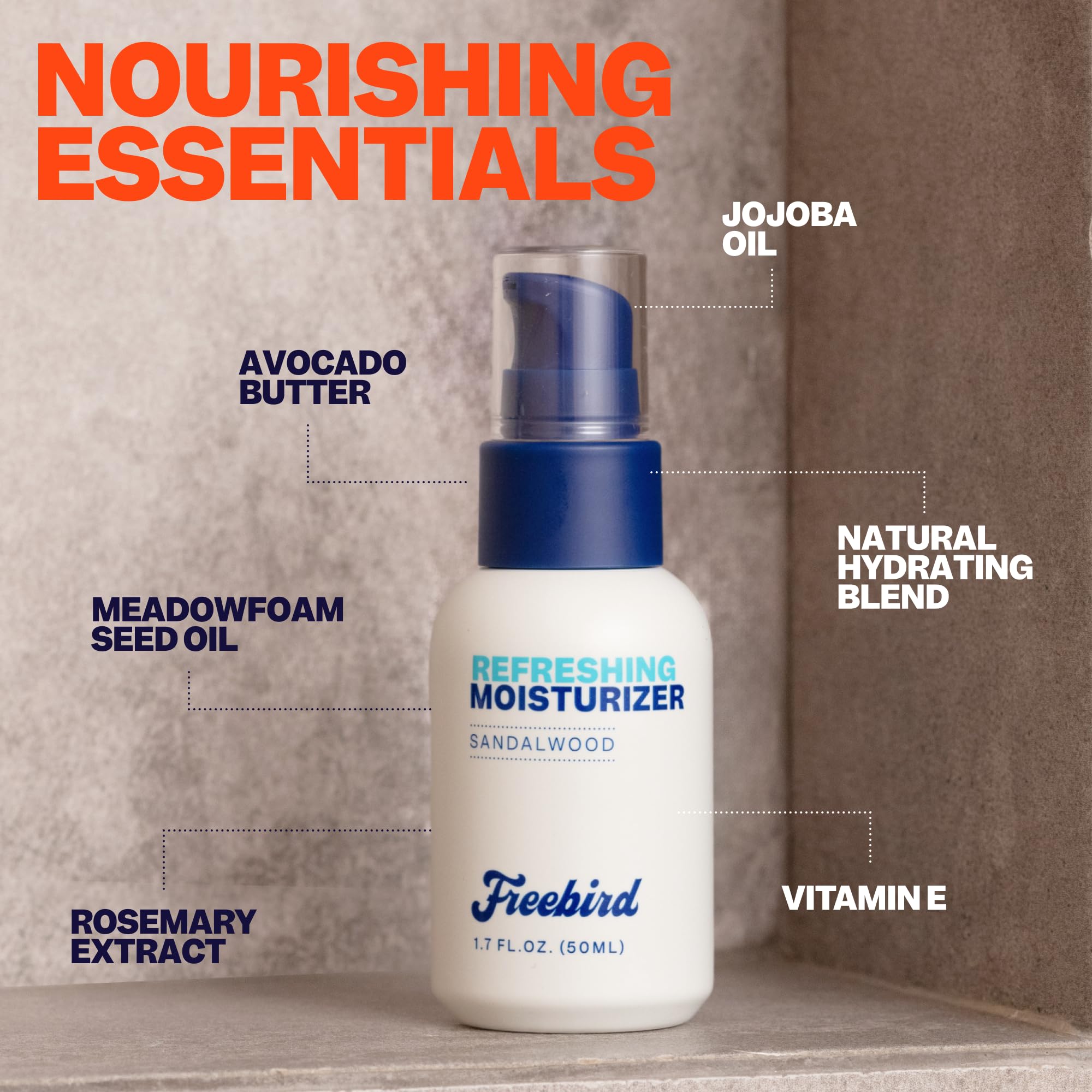 Freebird Scalp Moisturizer label highlights travel-friendly design for on-the-go care.