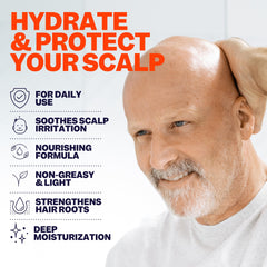 Freebird Scalp Moisturizer swirl demonstrates hydration without greasiness for dry scalps.