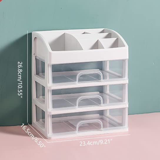 Freebirdly vanity organizer on a countertop offers transparent drawers for quick visibility.
