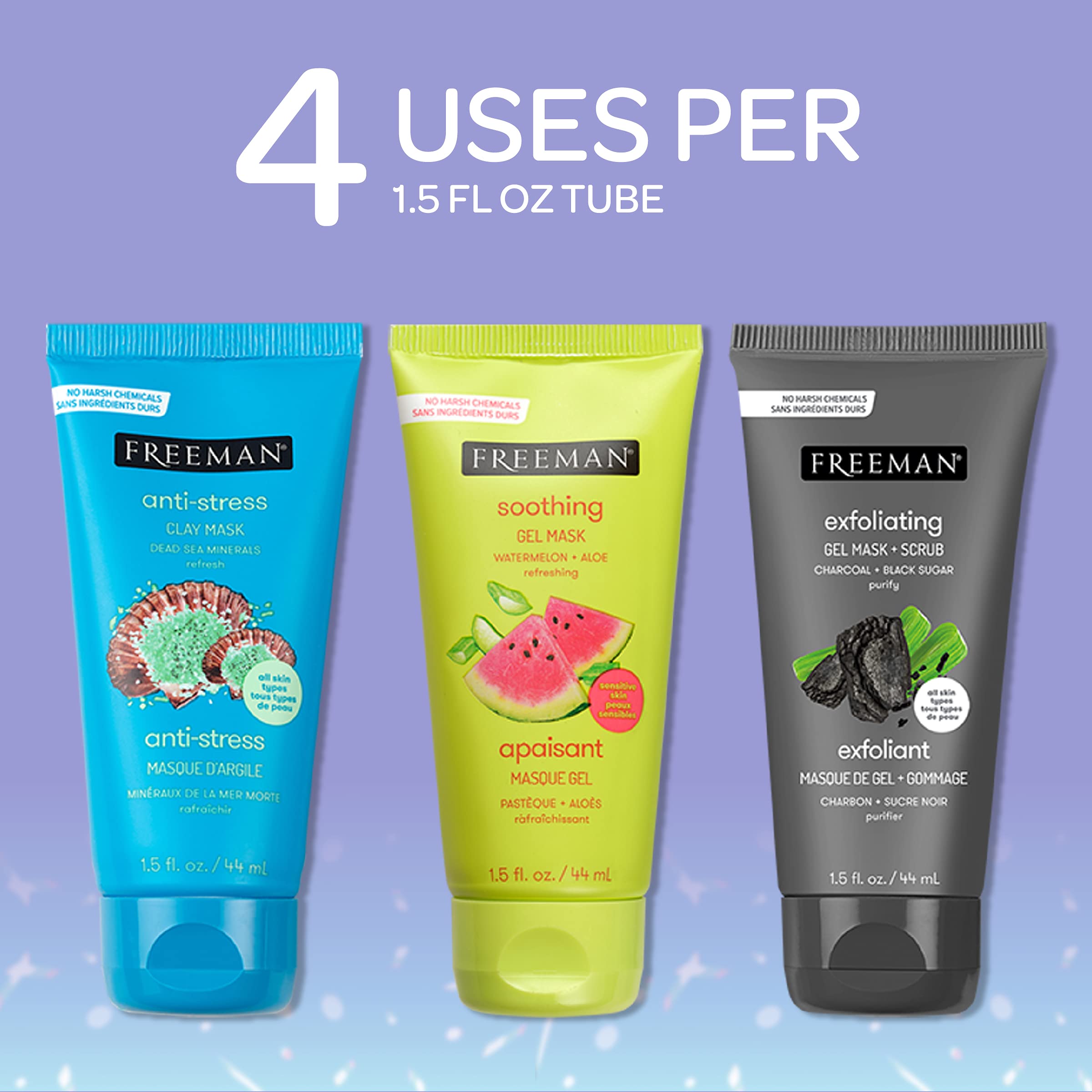 Freeman Charcoal and Black Sugar Mud Mask emphasizes detoxifying appearance and exfoliation