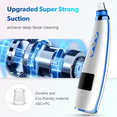 freeshow blackhead remover vacuum LED display shows suction level for safe adjustments.