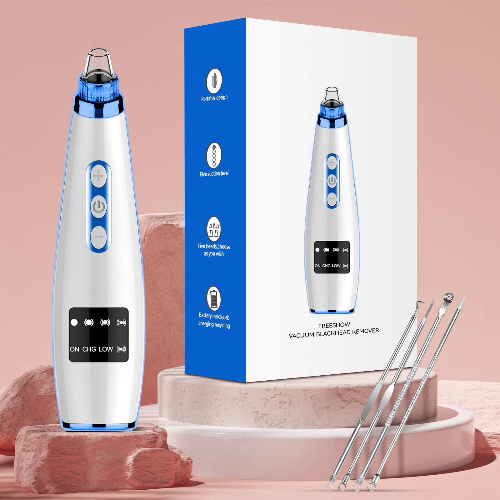 freeshow in-use demo shows gentle daily cleansing on nose and cheeks.