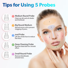 freeshow pore cleaning probes five provide customized cleaning for various skin types.