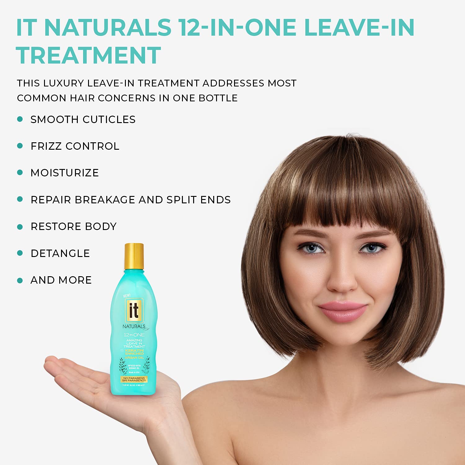 Freeze It keratin-argan-oil close-up emphasizes strengthened strands and radiant shine.