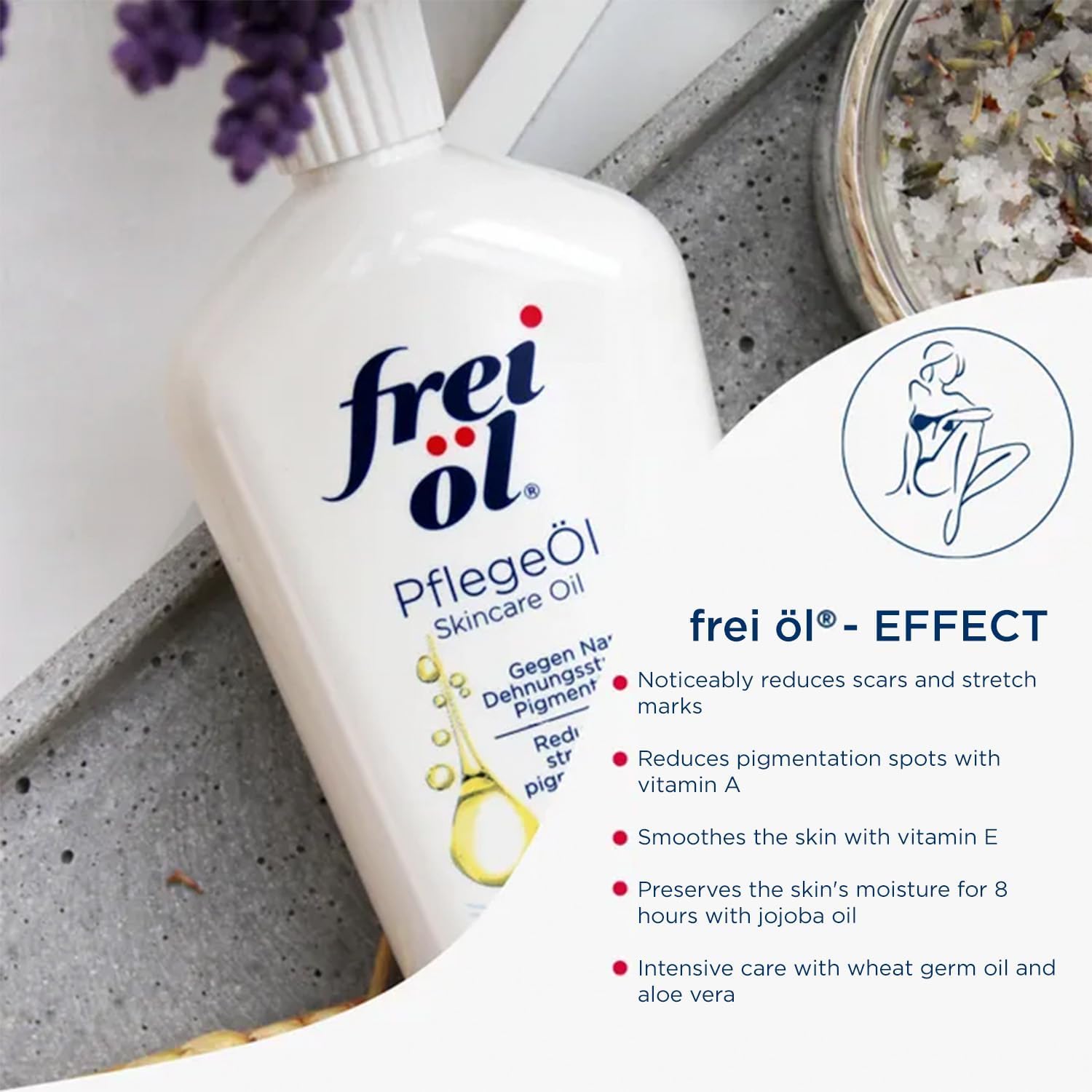 frei-oel body oil after shower moisturizes dry skin and leaves it supple
