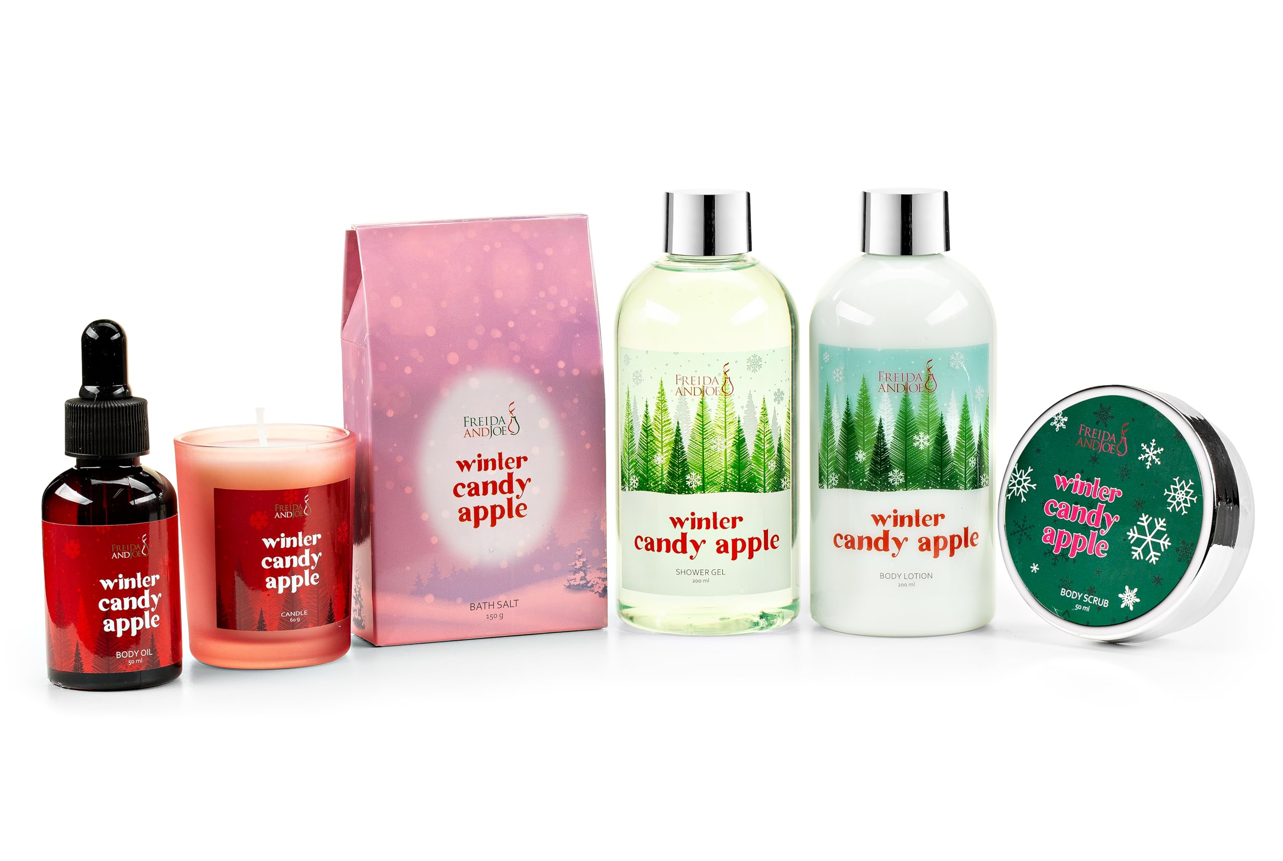 Freida & Joe Winter Candy Apple shower gel bottle for refreshing cleanse