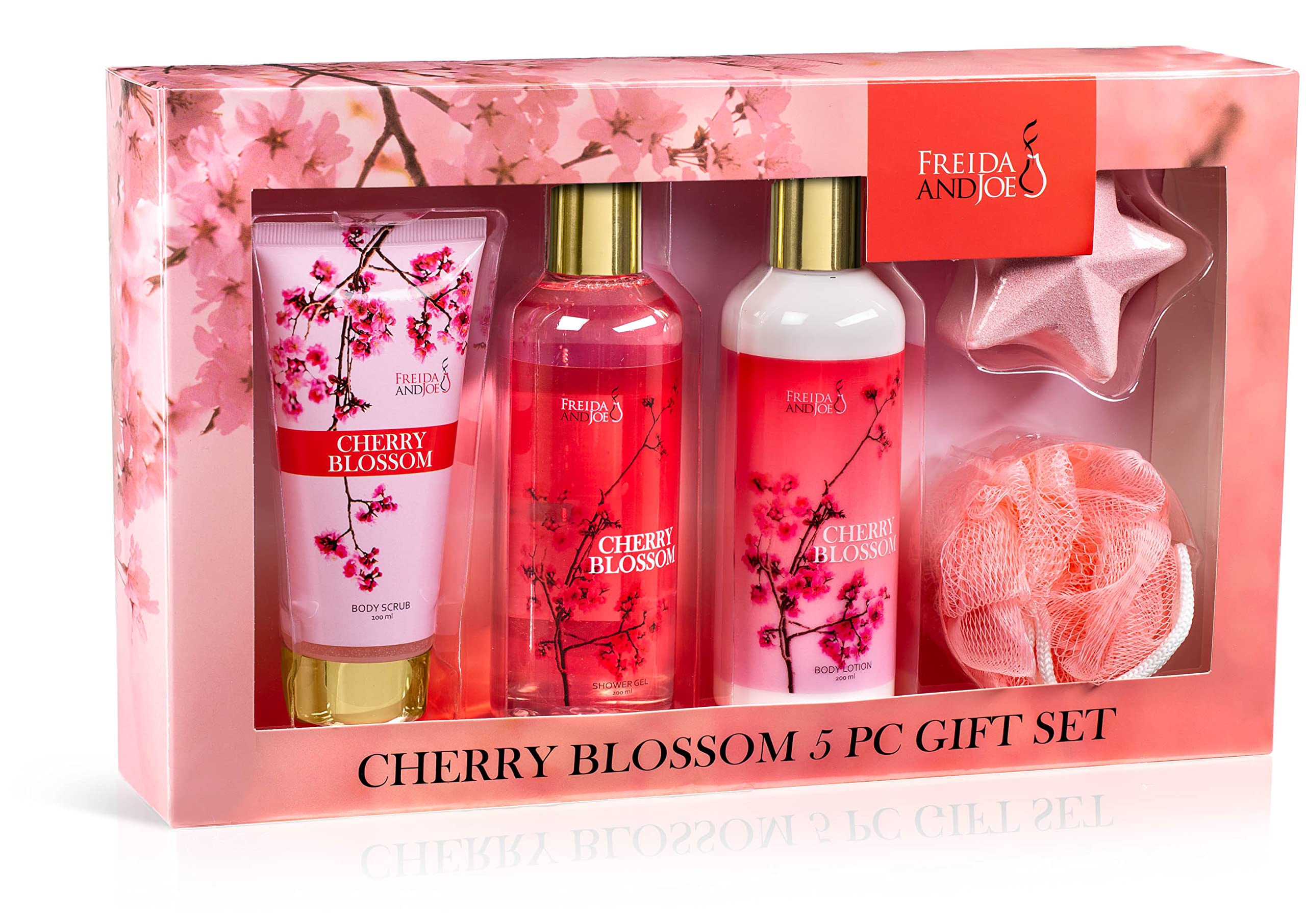 Freida & Joe Cherry Blossom shower gel bottle for pampering moments and radiant skin