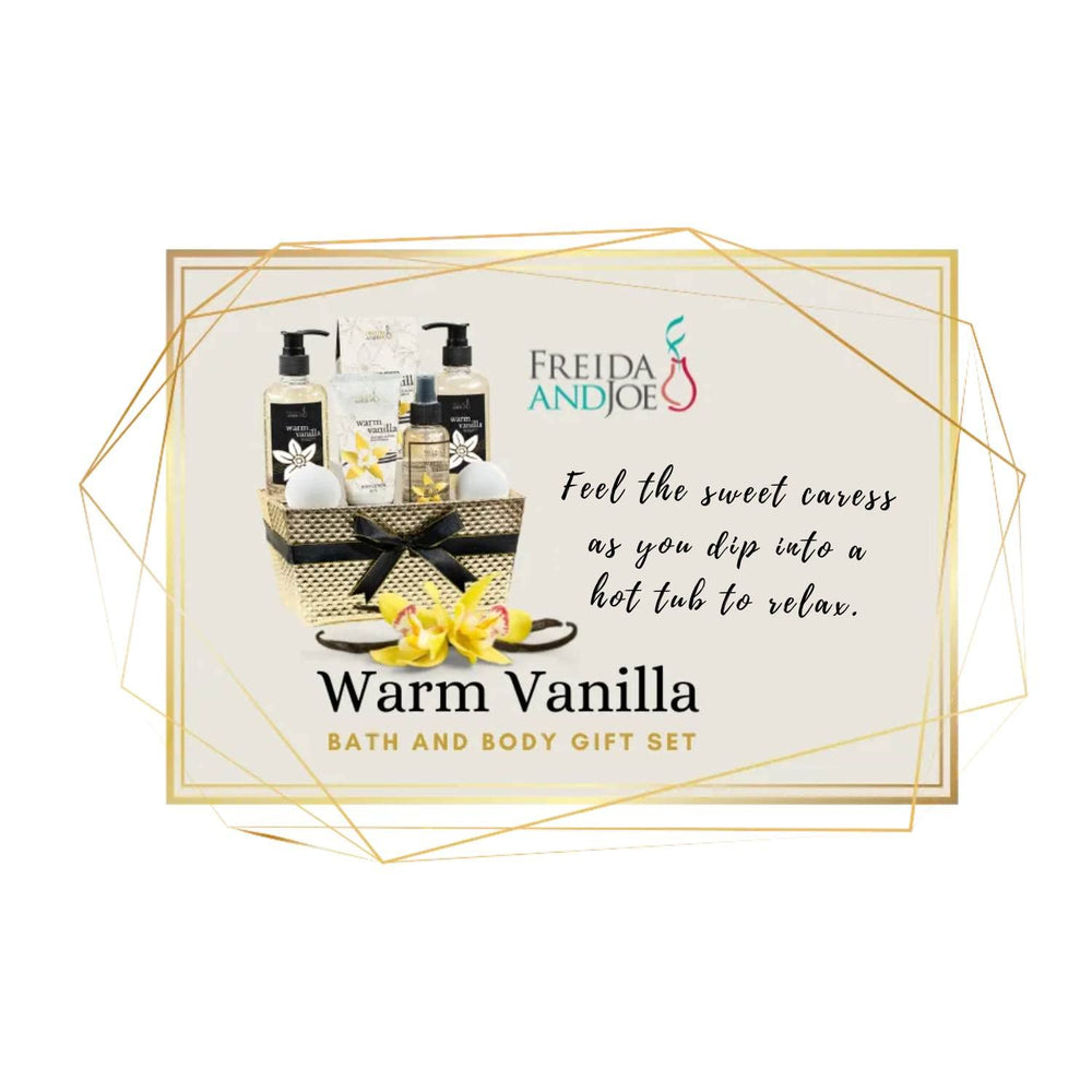 Freida and Joe Warm Vanilla bubble bath jar captures luxurious foam for relaxing soaks.