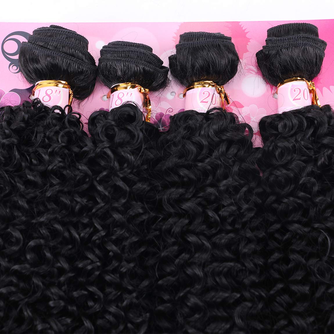 FRELYN kinky curly bundles stretched-length view emphasizes authentic 18-20 inch reach.