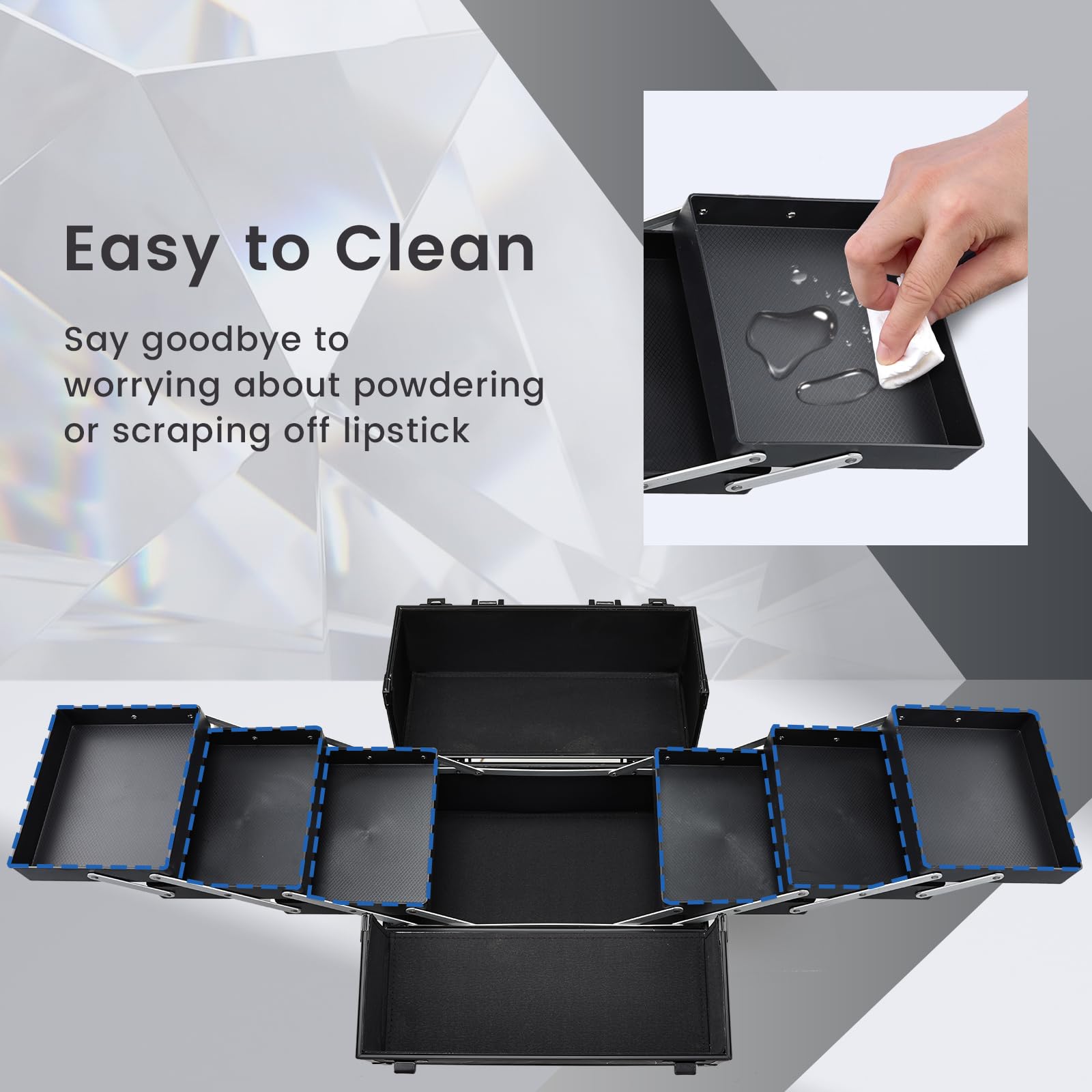 Durable ABS aluminum construction reinforces corners for impact protection