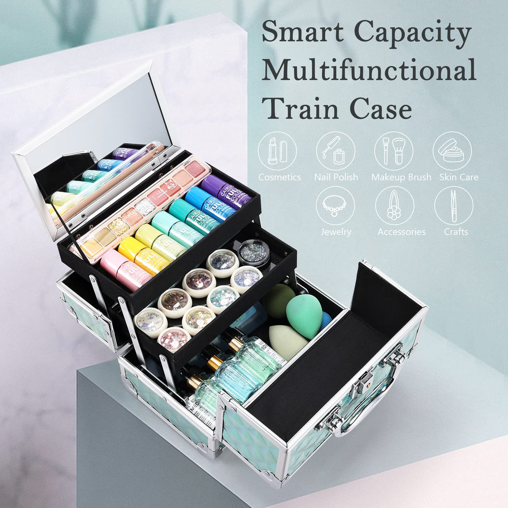 Frenessa extendable two-tiers tray showing organized compartments for brushes and palettes