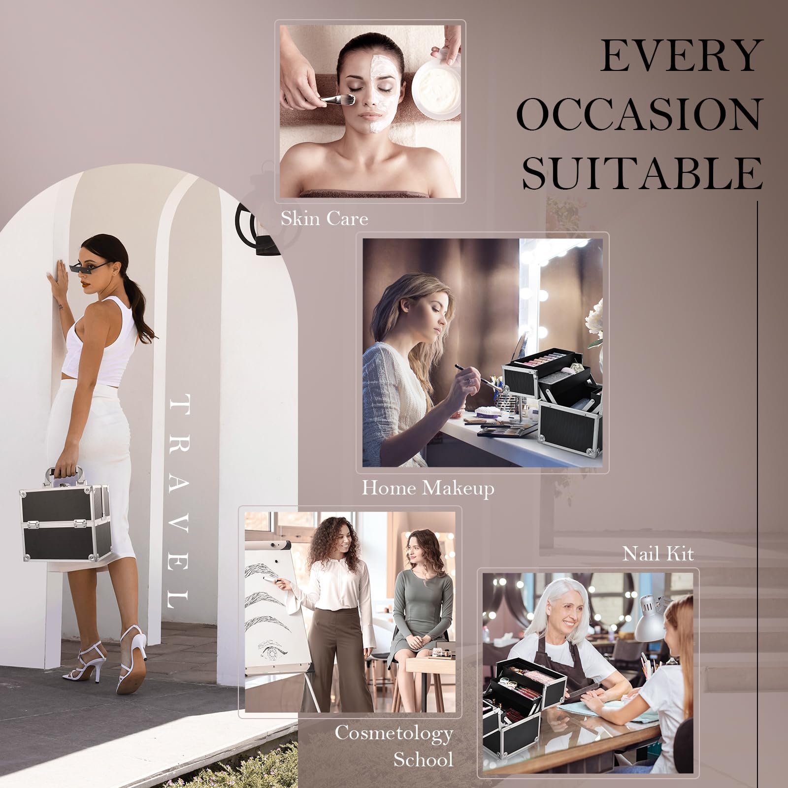 Frenessa makeup-train-case bottom compartment accommodates palettes and brushes