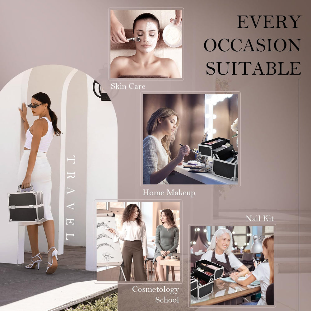 Frenessa makeup-train-case bottom compartment accommodates palettes and brushes