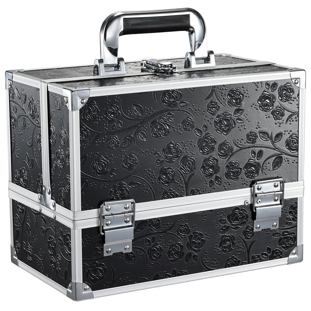 Frenessa makeup train case front view highlighting portable design for on-the-go touch-ups