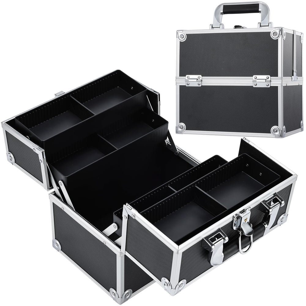 Frenessa makeup-train-case front view shows portable design for travel-ready organization