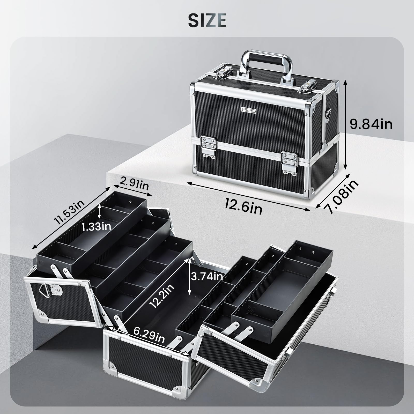 FRENESSA Portable case with non-slip handle offers comfortable carry on trips.