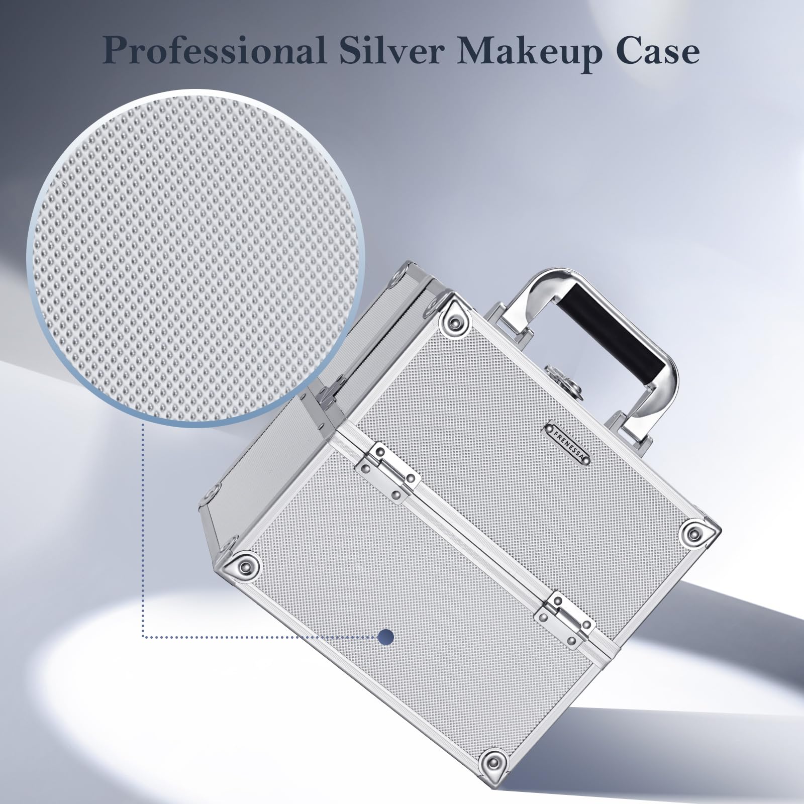 FRENESSA makeup train case open lid for quick product selection
