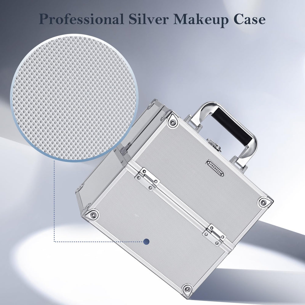 FRENESSA makeup train case open lid for quick product selection