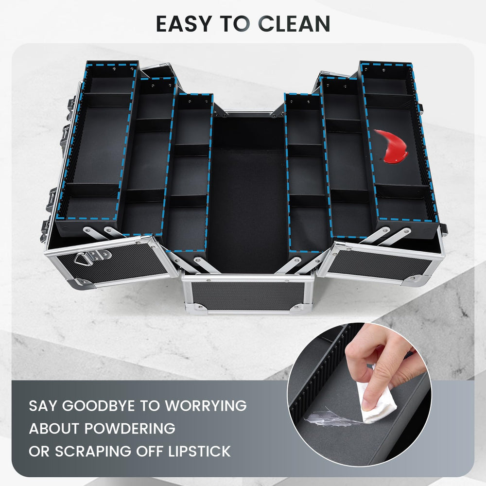 FRENESSA Bottom-space design fits palettes and large bottles for quick access.