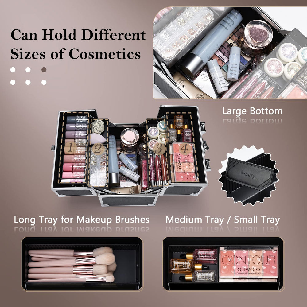 Frenessa makeup-train-case side view highlights compact footprint for studio use