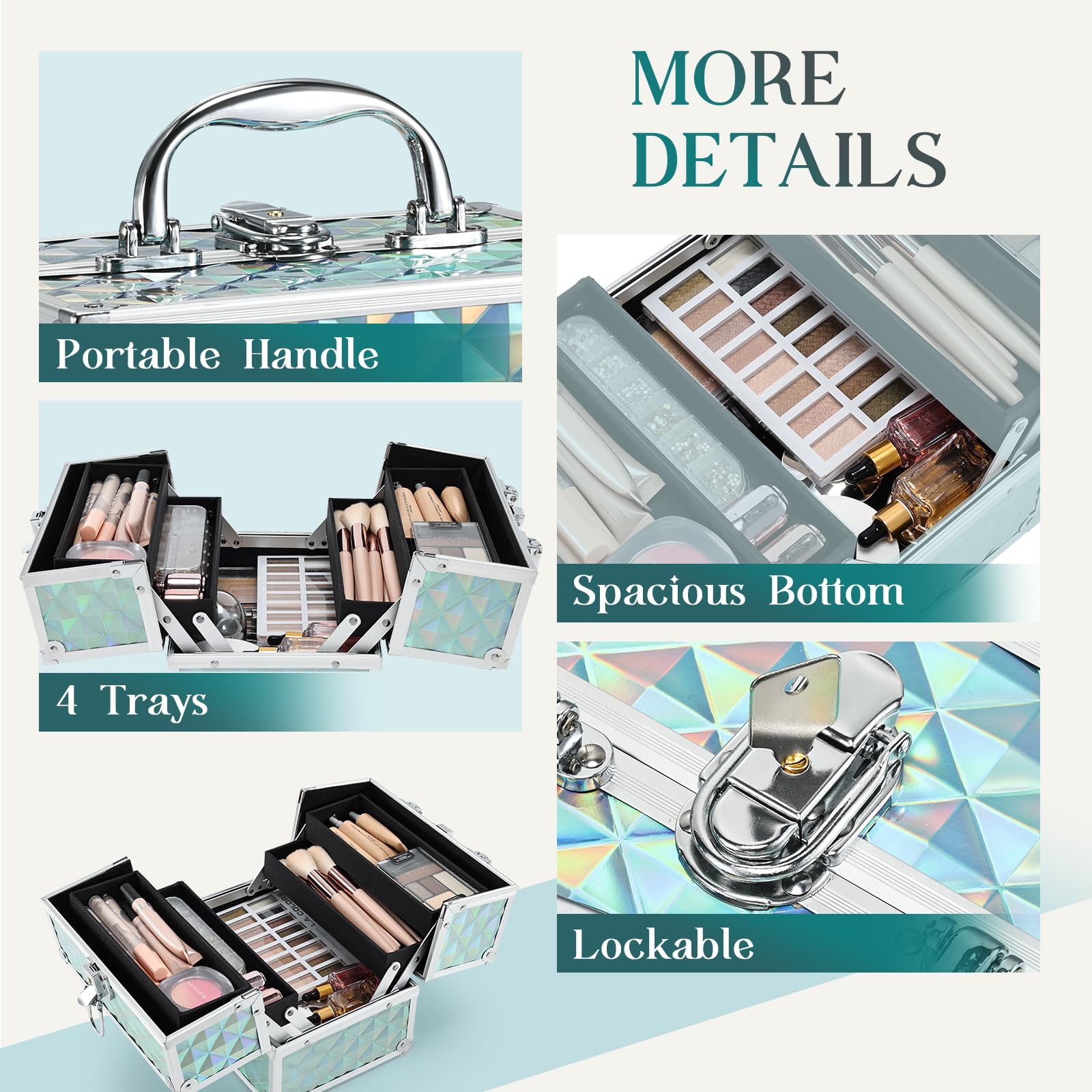 Frenessa Renessa bottom compartment fits travel-size tools and palettes