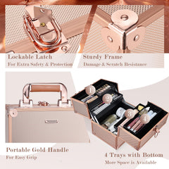 Frenessa bottom compartment holding brushes palettes and travel bottles.