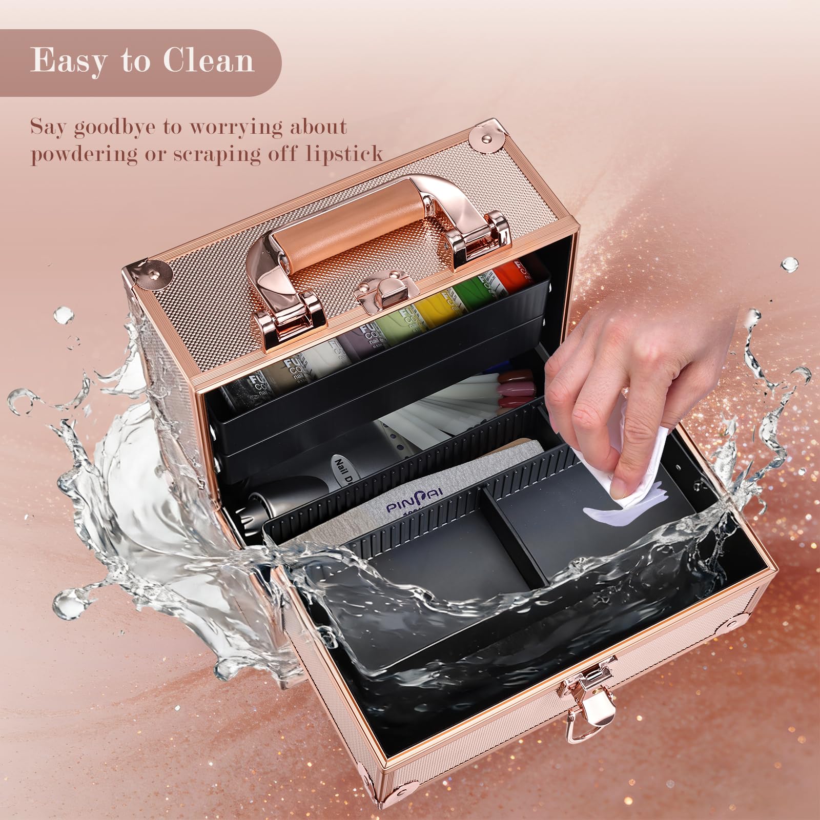 Frenessa durable ABS-aluminum construction resists impact during travel.