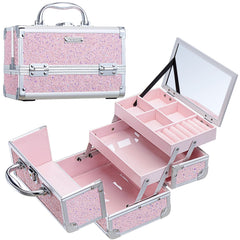 FRENESSA shiny pink makeup box designed for on-the-go touch-ups
