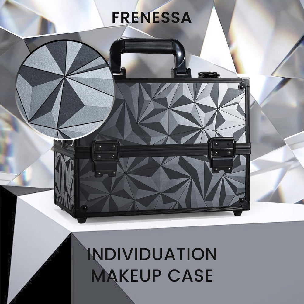FRENESSA train case with six extendable trays for organized storage