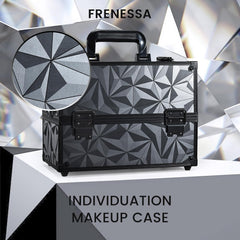 FRENESSA train case with six extendable trays for organized storage