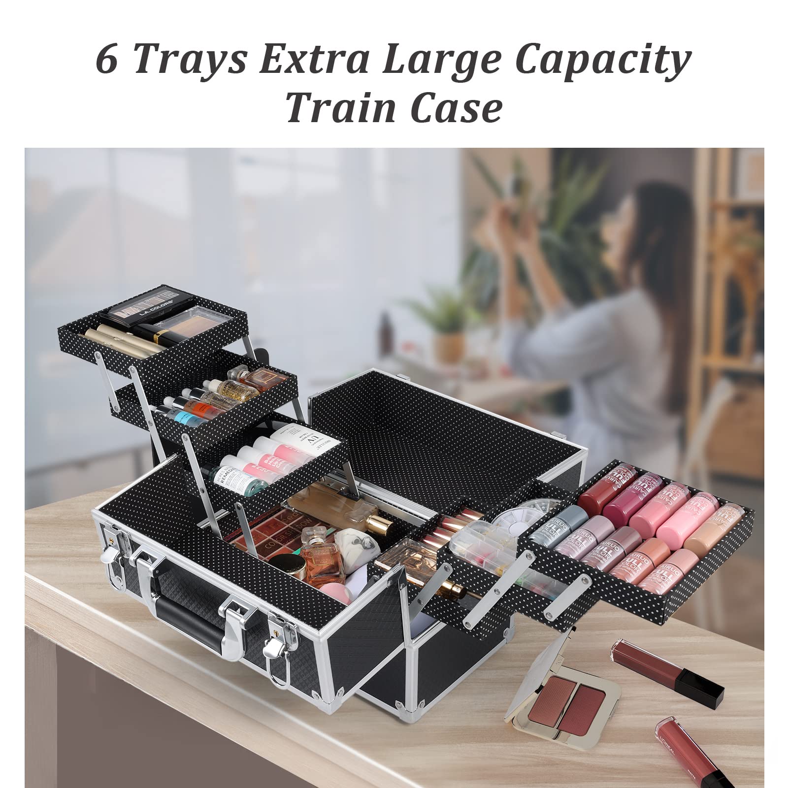 FRENESSA makeup train case gift-ready design for cosmetic lovers.