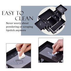 FRENESSA makeup train case locking lid highlights secure travel.
