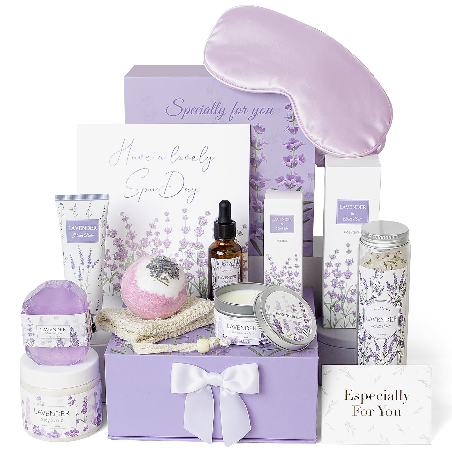 Frerdui lavender spa gift basket offers a calming at-home spa session