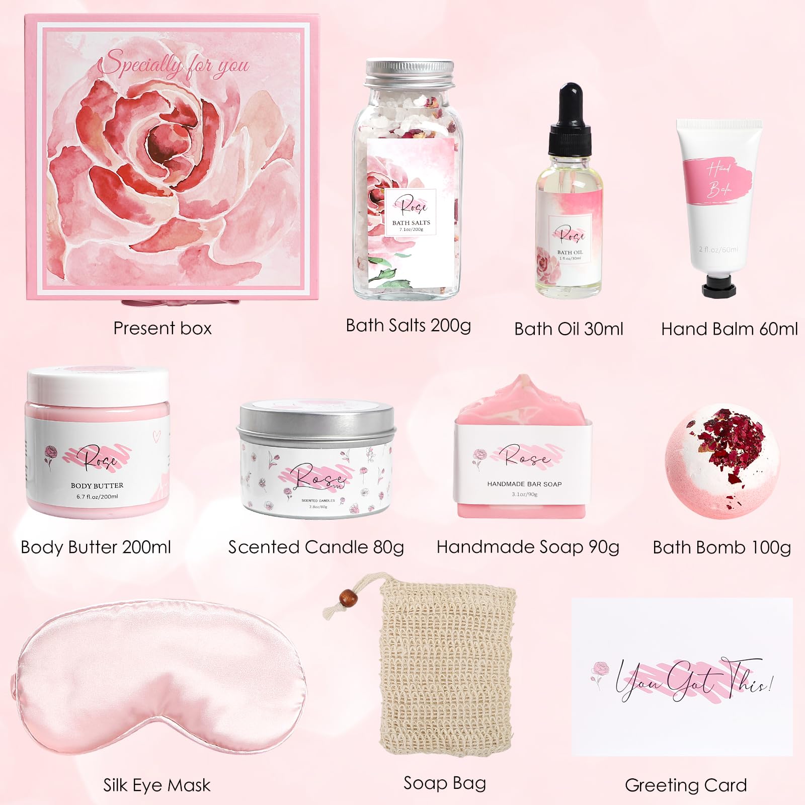 Frerdui Rose Spa Gift Set body butter nourishes skin and locks in moisture