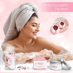 Frerdui Rose Spa Gift Set 100% soy candles with soft ambient light