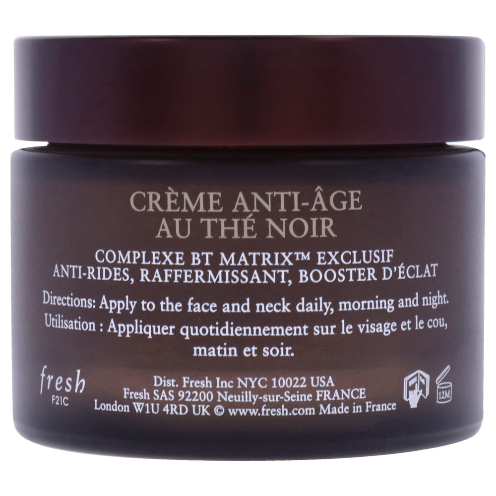 Fresh Black Tea Advanced Age Renewal Cream texture swirl highlighting plumping and radiance possible benefits