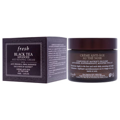 Fresh Black Tea Advanced Age Renewal Cream on skin showing wrinkle-plumping effect and hydration