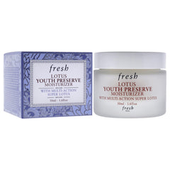 Fresh Lotus Youth Preserve moisturizer packaging showcases premium compact design.