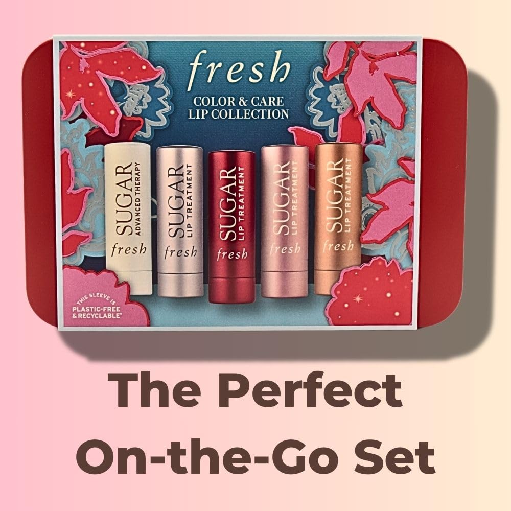 Fresh Sugar Lip Balm Hydrating Treatment in Honey delivers warm nude color and moisture.